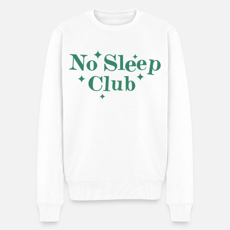 No Sleep Club - Männer Premium Bio Pullover - Weiß