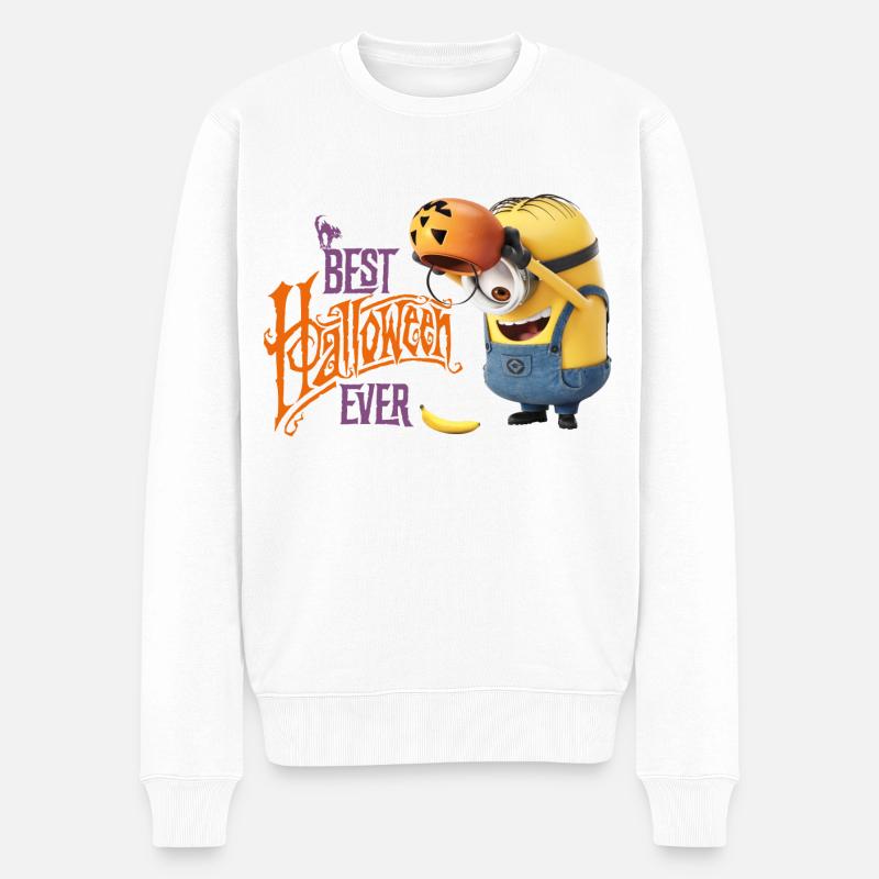 Minions Dave Bestes Halloween - Männer Premium Bio Pullover - Weiß