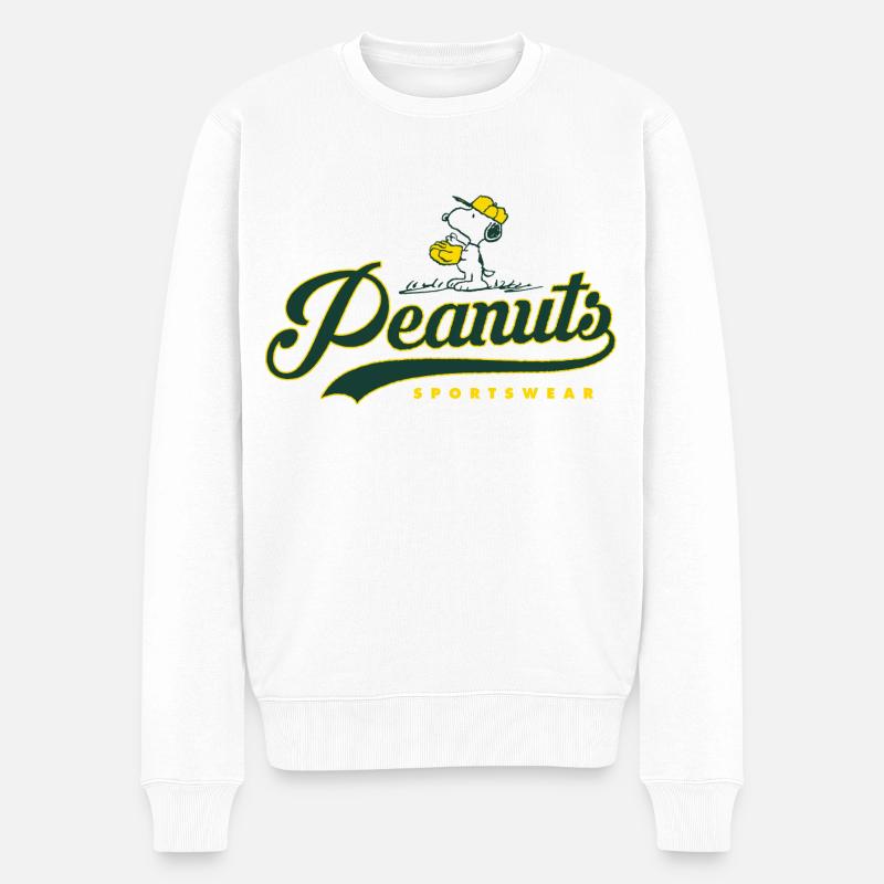 Peanuts Snoopy Baseball - Pull Premium bio Homme - blanc