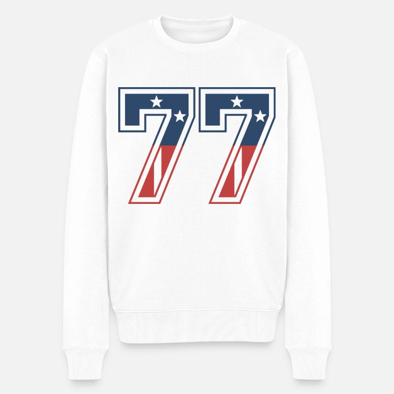 Numéro 77 États-Unis - Pull Premium bio Homme - blanc
