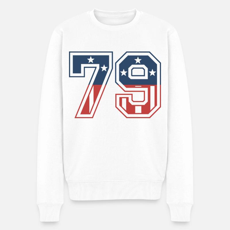 Numéro 79 États-Unis - Pull Premium bio Homme - blanc