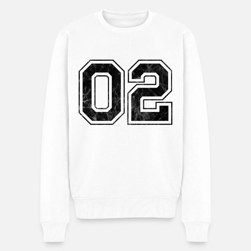 Anzahl 02 - Männer Premium Bio Pullover - Weiß