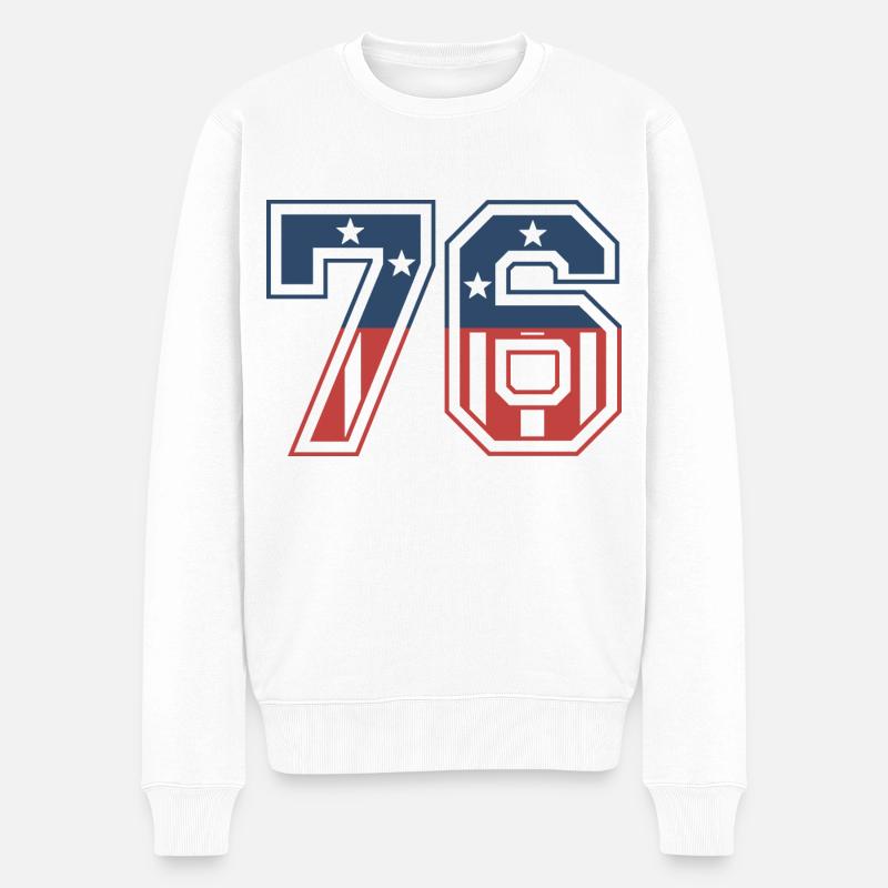 Numéro 76 États-Unis - Pull Premium bio Homme - blanc