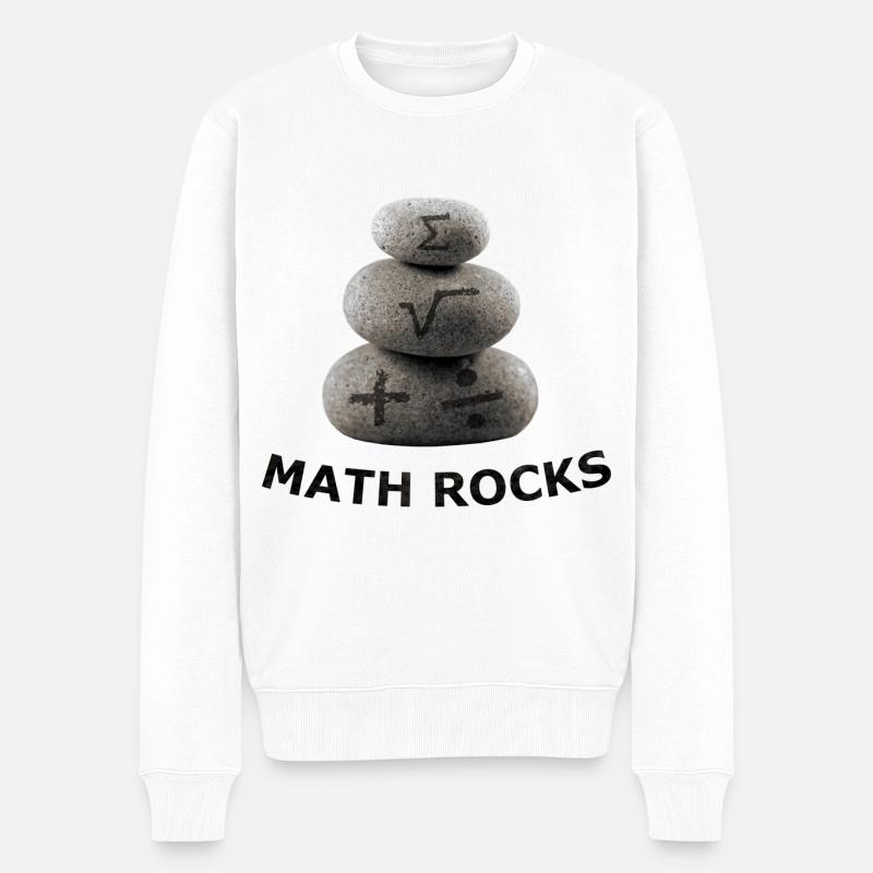 Mathe stein rockt - Männer Premium Bio Pullover - Weiß