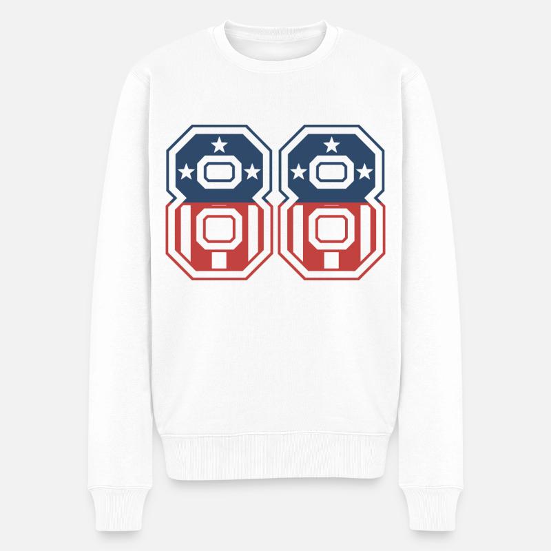 Nummer 88 USA - Männer Premium Bio Pullover - Weiß
