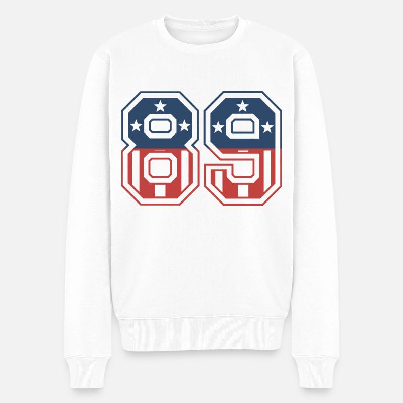 Numéro 89 États-Unis - Pull Premium bio Homme - blanc