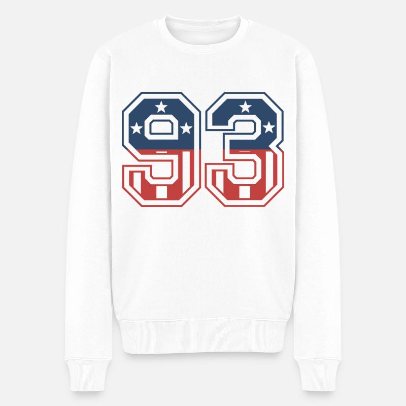 Numéro 93 États-Unis - Pull Premium bio Homme - blanc
