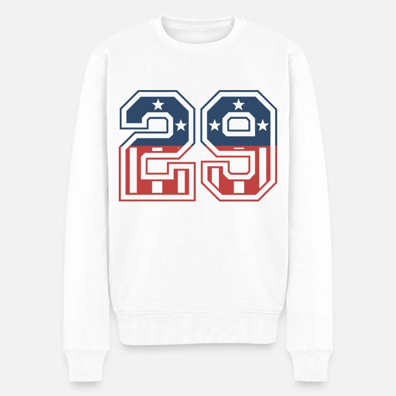 Numéro 29 États-Unis - Pull Premium bio Homme - blanc