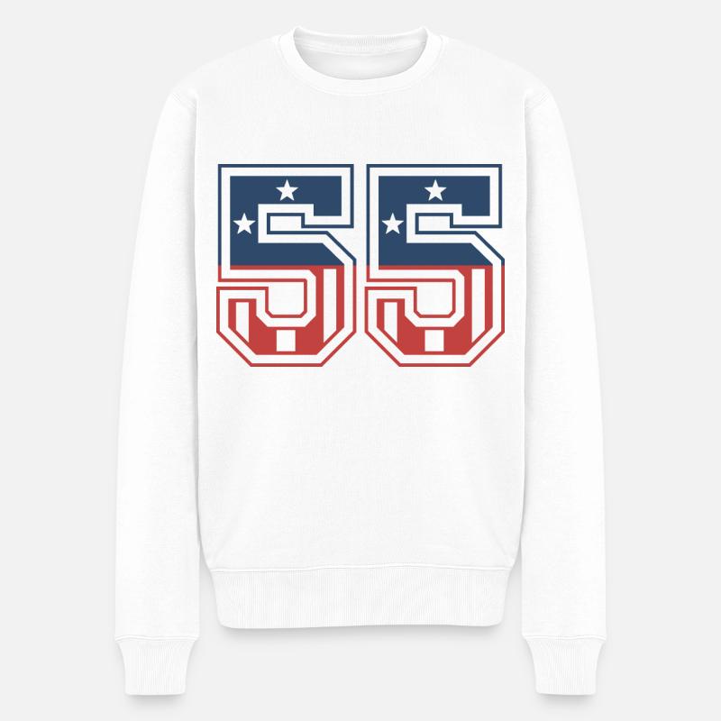 Numéro 55 États-Unis - Pull Premium bio Homme - blanc