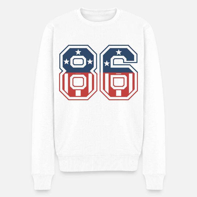 Numéro 86 États-Unis - Pull Premium bio Homme - blanc