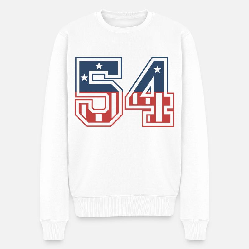 Numéro 54 États-Unis - Pull Premium bio Homme - blanc