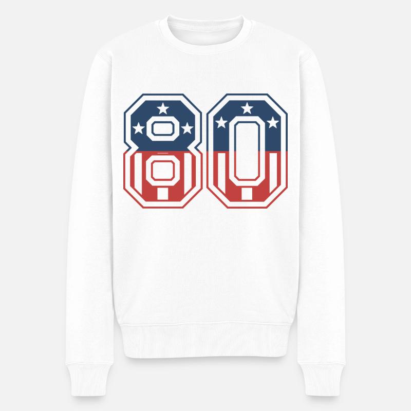 Numéro 80 États-Unis - Pull Premium bio Homme - blanc
