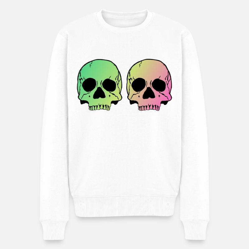 Two skulls - Männer Premium Bio Pullover - Weiß