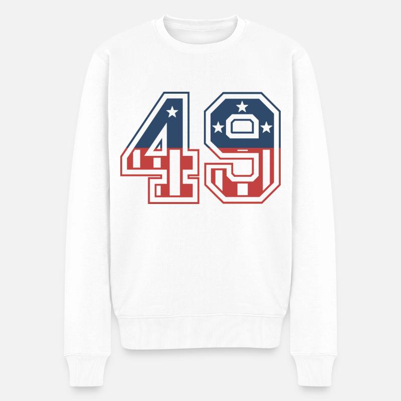 Numéro 49 États-Unis - Pull Premium bio Homme - blanc