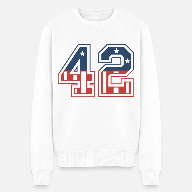 Numéro 42 États-Unis - Pull Premium bio Homme - blanc