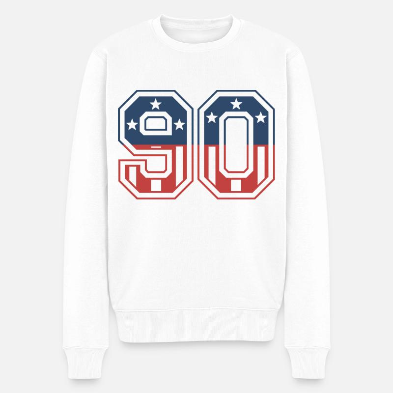 Numéro 90 États-Unis - Pull Premium bio Homme - blanc