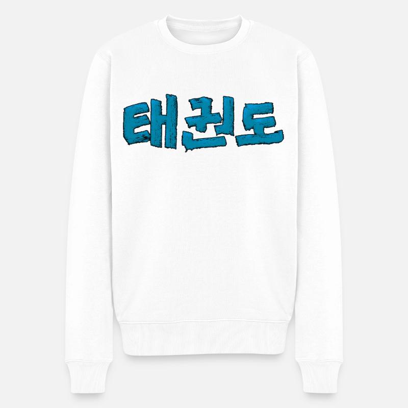 Taekwondo - Männer Premium Bio Pullover - Weiß