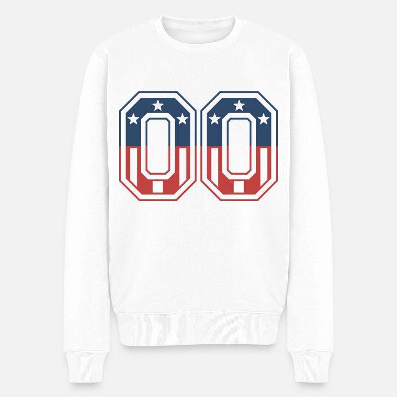 Numéro 00 États-Unis - Pull Premium bio Homme - blanc
