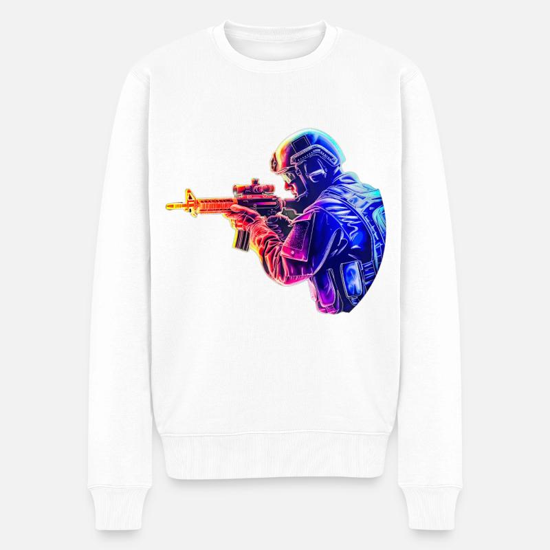 Soldat - Männer Premium Bio Pullover - Weiß