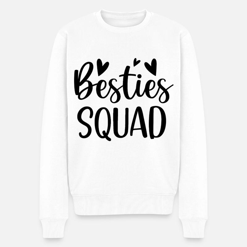Besties Squad Best Friends - Männer Premium Bio Pullover - Weiß
