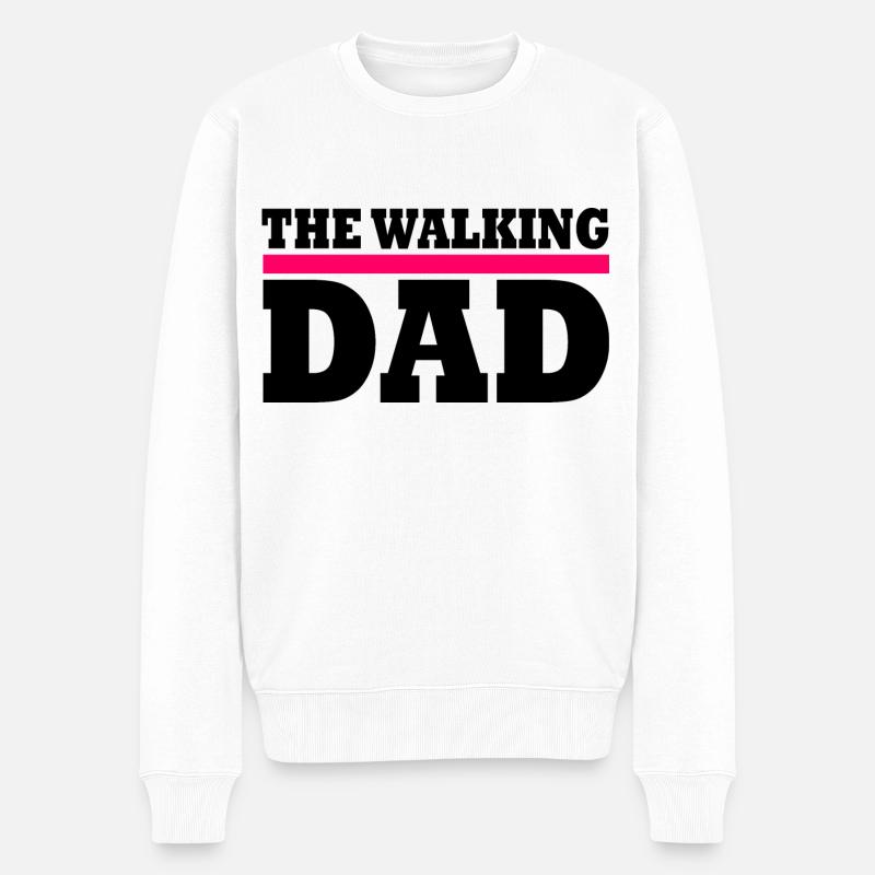 The walking dad - Männer Premium Bio Pullover - Weiß