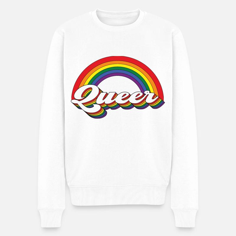 Arc-en-ciel queer - Pull Premium bio Homme - blanc