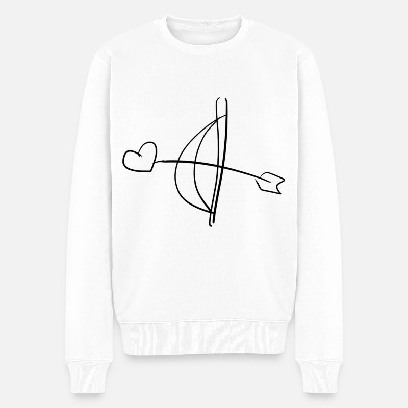 pfeil Bogenschütze bogen sport herz - Männer Premium Bio Pullover - Weiß