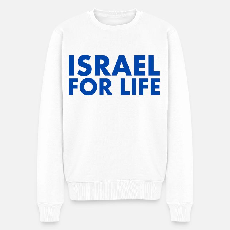 Israel - Männer Premium Bio Pullover - Weiß