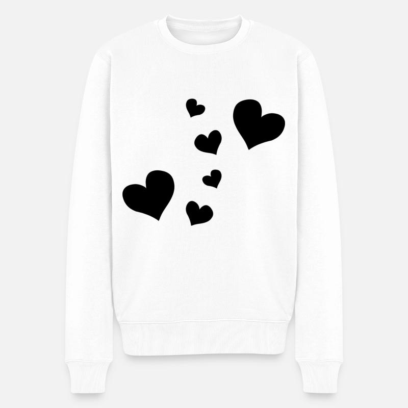 herzen muster herz symbole - Männer Premium Bio Pullover - Weiß