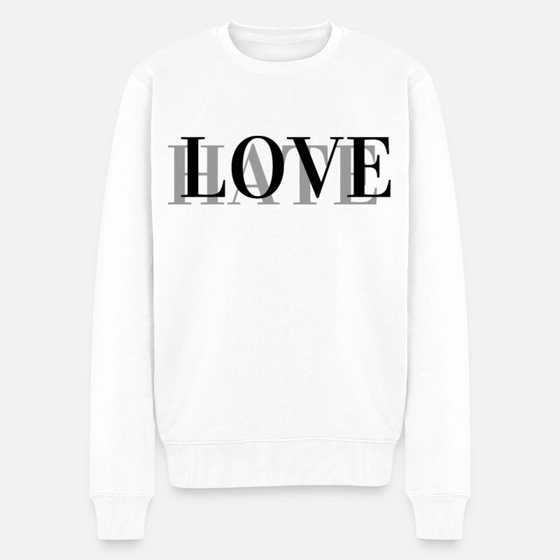 LOVE - Pull Premium bio Homme - blanc