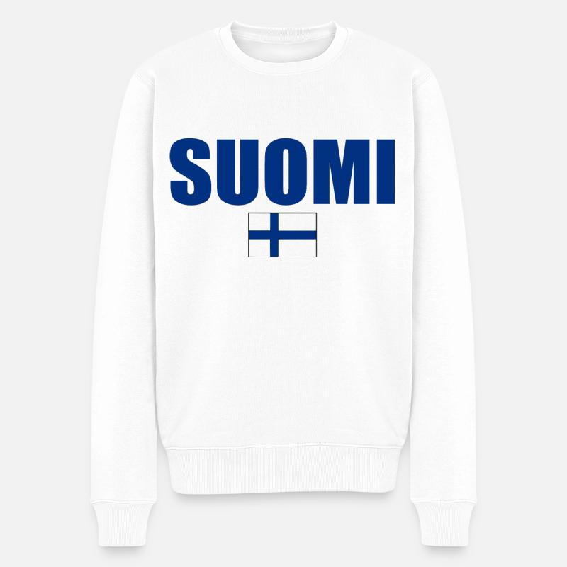 Suomi - Männer Premium Bio Pullover - Weiß