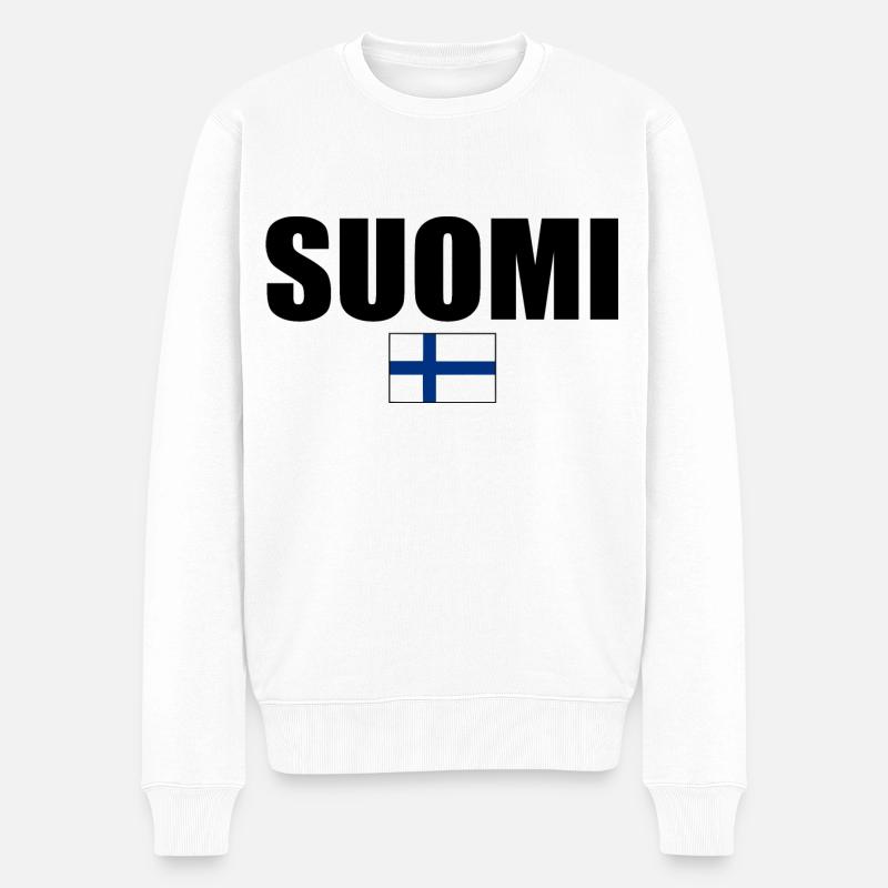 Suomi - Männer Premium Bio Pullover - Weiß