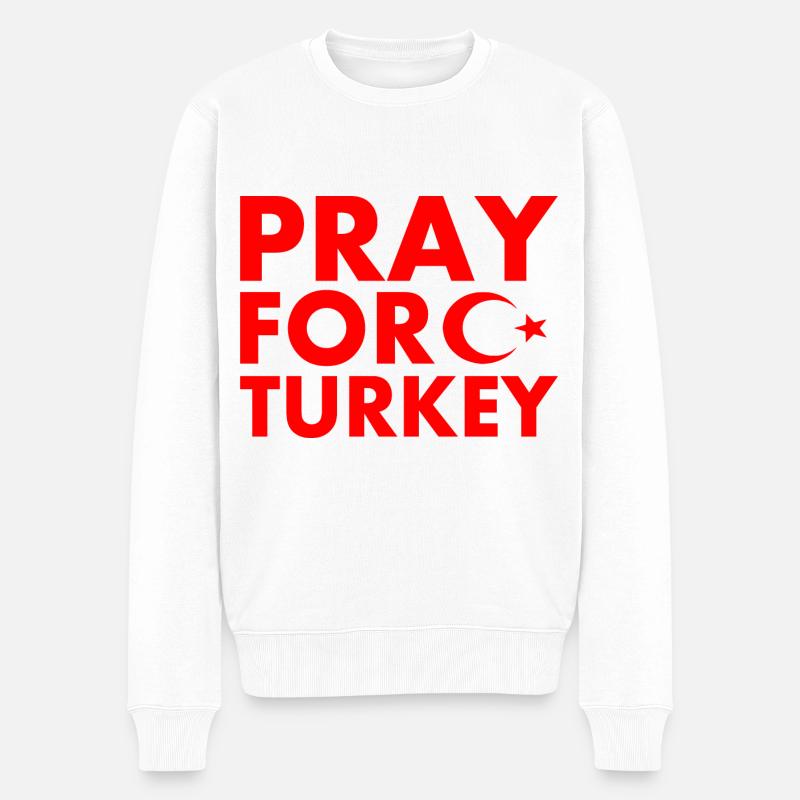 Pray for turkey - Pull Premium bio Homme - blanc