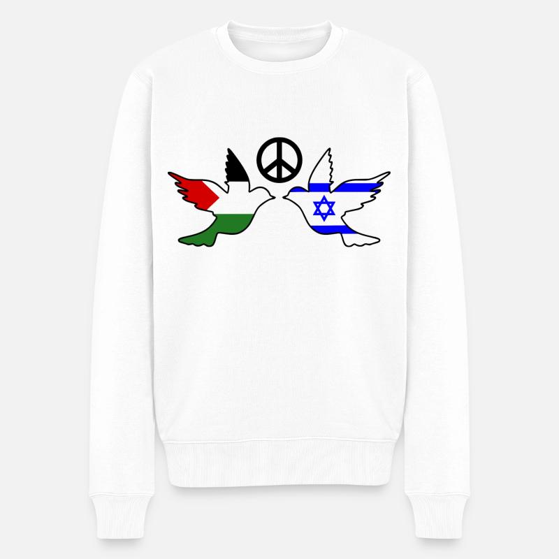 Peace for israel free palestine - Männer Premium Bio Pullover - Weiß