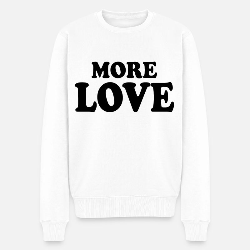 More love - Männer Premium Bio Pullover - Weiß