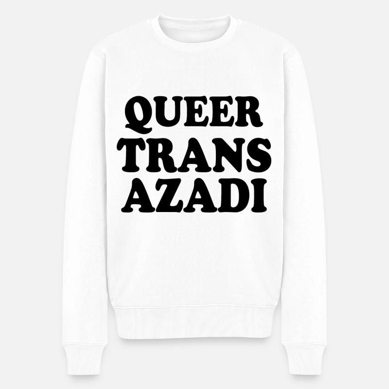 Queer trans azadi - Pull Premium bio Homme - blanc