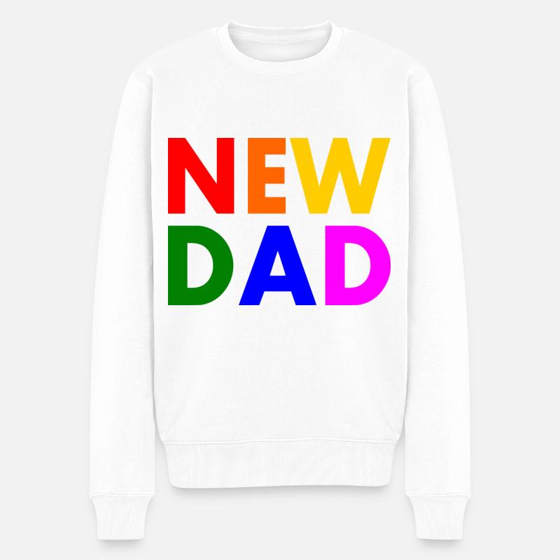 New dad - Männer Premium Bio Pullover - Weiß