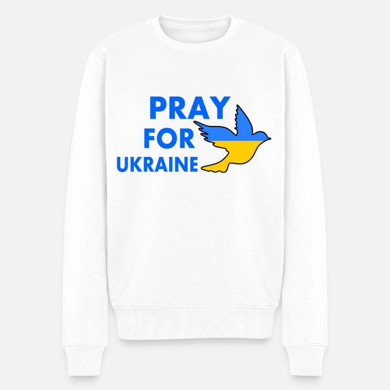 Ukraine - Männer Premium Bio Pullover - Weiß