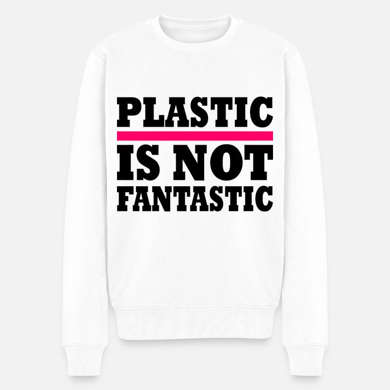 Plastic is not fantastic - Pull Premium bio Homme - blanc