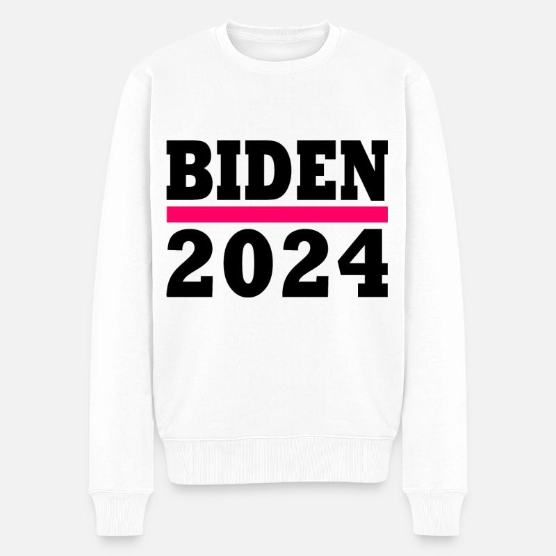 Biden 2024 - Männer Premium Bio Pullover - Weiß
