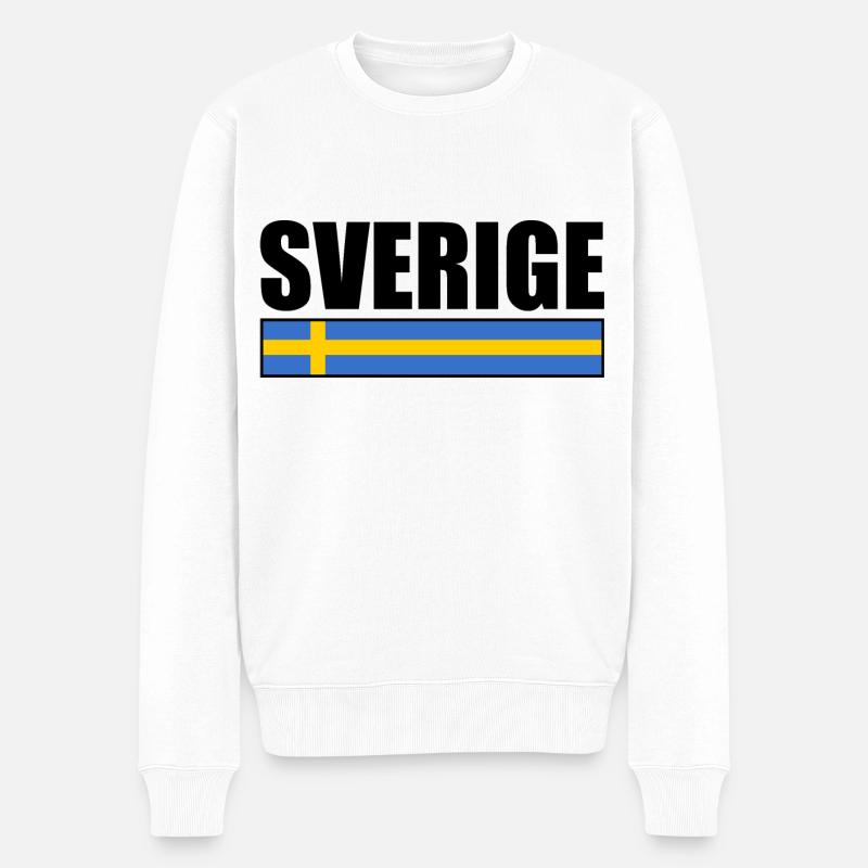sverige - Männer Premium Bio Pullover - Weiß