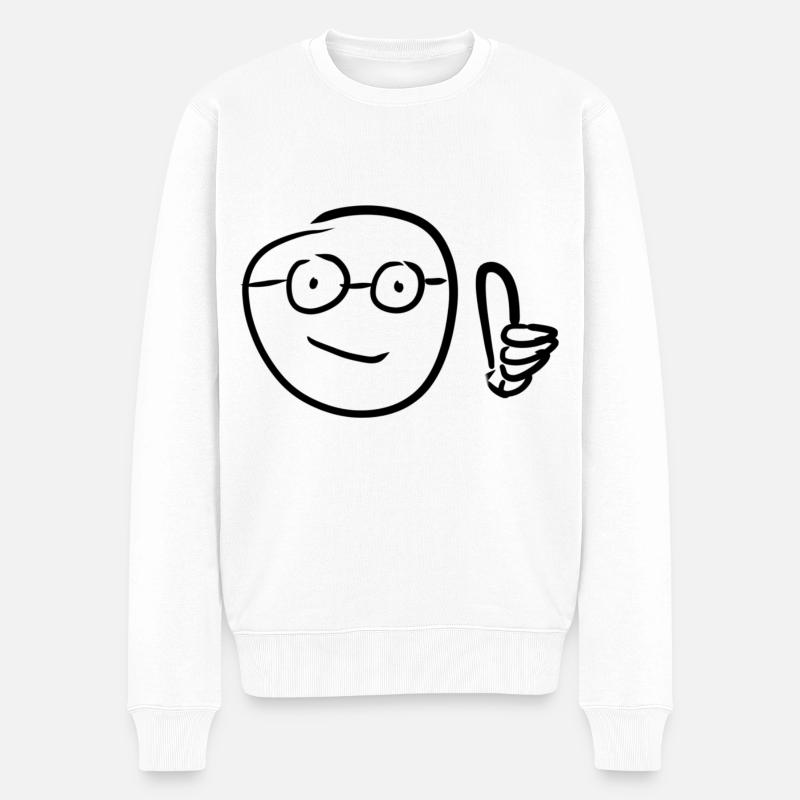 daumen hoch - Männer Premium Bio Pullover - Weiß