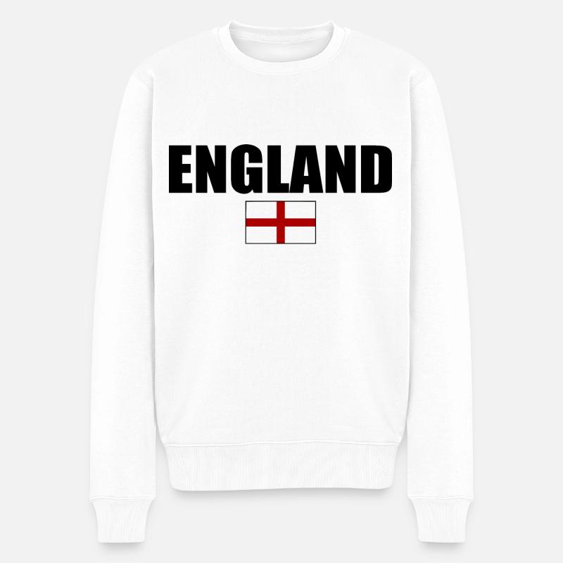 England - Männer Premium Bio Pullover - Weiß