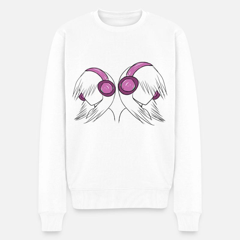 manga anime - Pull Premium bio Homme - blanc