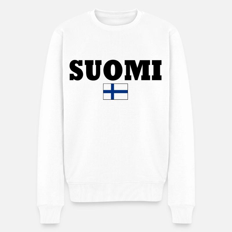 Suomi - Männer Premium Bio Pullover - Weiß