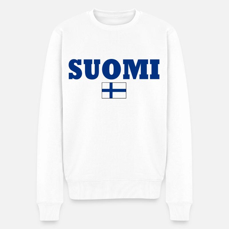 Suomi - Männer Premium Bio Pullover - Weiß