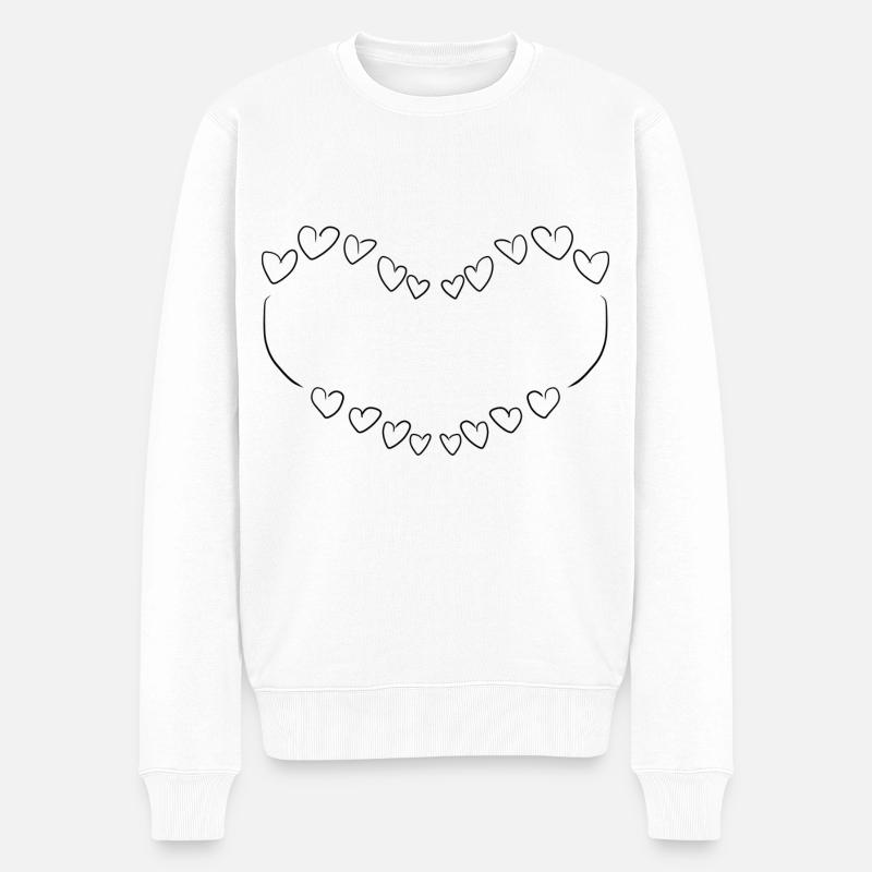 hjerter hjerte - Økologisk premium-sweatshirt til mænd - hvid