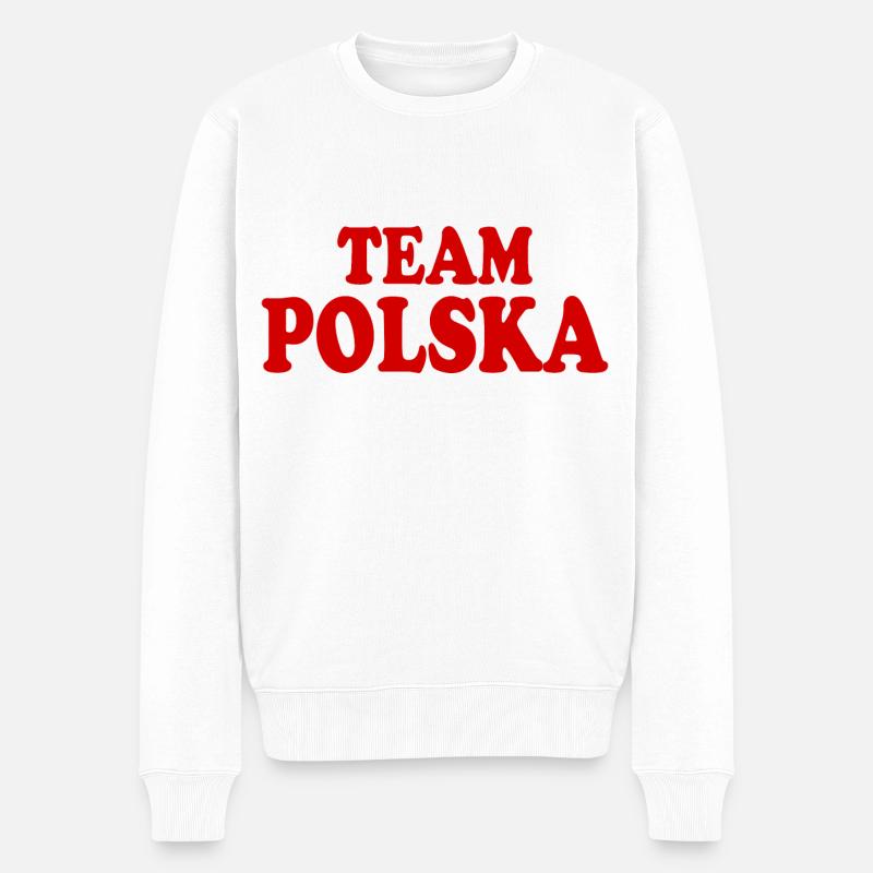 Polen - Männer Premium Bio Pullover - Weiß