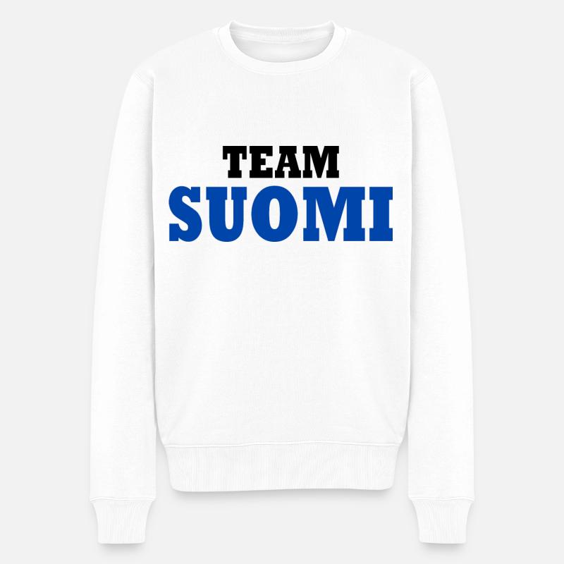 Team suomi - Männer Premium Bio Pullover - Weiß