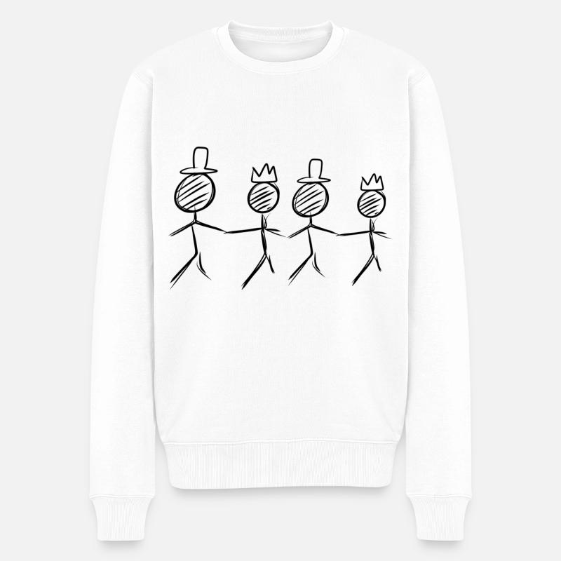 quatre amis - Pull Premium bio Homme - blanc